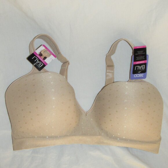 NWT Beauty by BALI Wireless Bra #DFB540 Nude Dot Size 38DD 38 DD - Picture 1 of 3